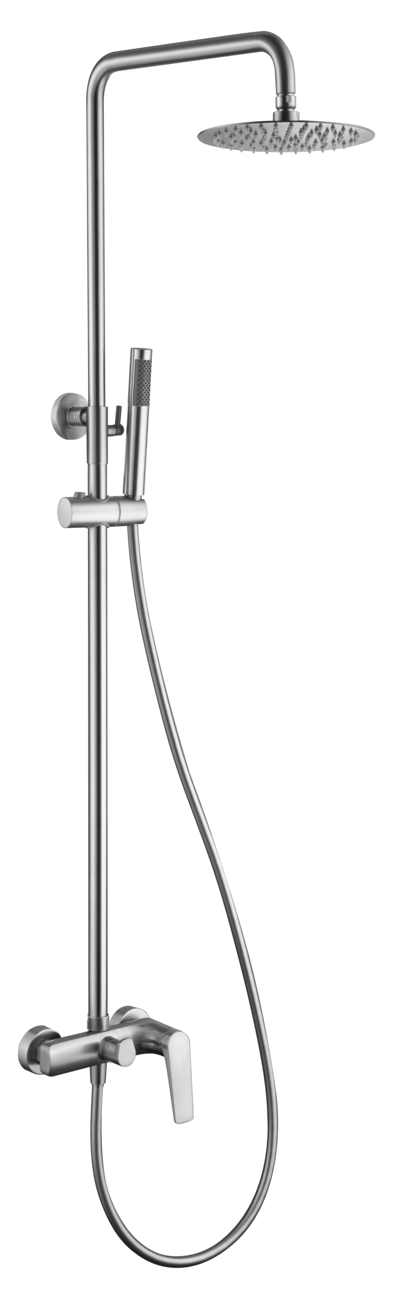 Barra de ducha monomando acero inox. S.316 serie Delos