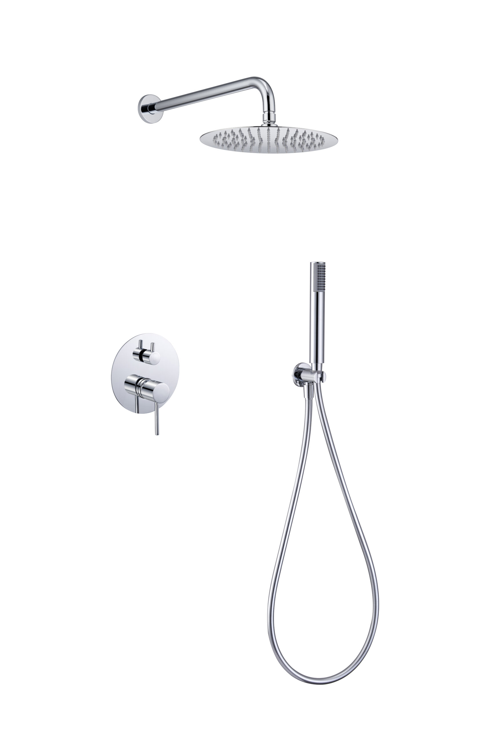 Conjunto de ducha monomando empotrado cromado serie Monza