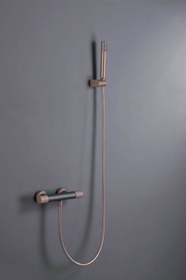 Grifería ducha termostática gris mate/ champagne serie Line - Afbeelding 2